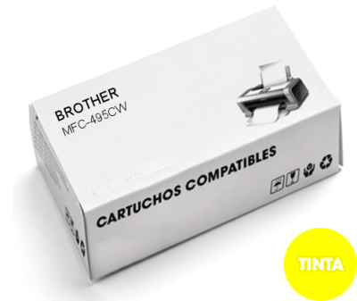 Cartuchos de TINTA COMPATIBLE para Brother MFC-990CW Amarillo LC985Y, LC-985Y, LC980Y, LC-980Y, LC1100Y, LC-1100Y
